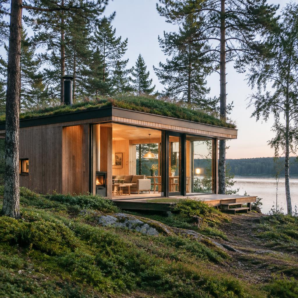 10 houses among the trees