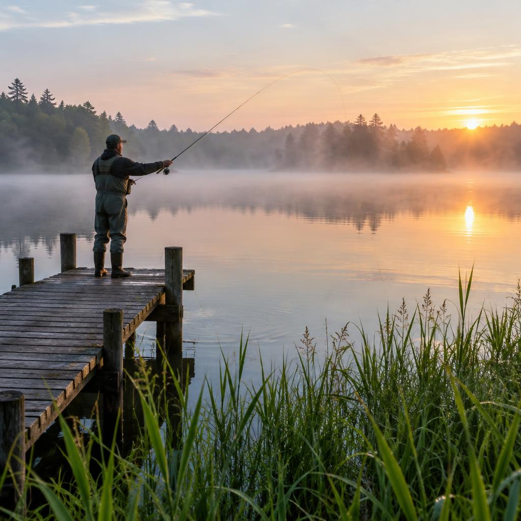 A popular fishing lake